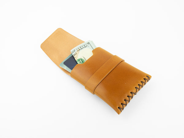 No. 155 Leather Card Case with Flap, Tan Cordovan – Billykirk