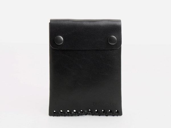 No. 092 Leather Card Case with Snaps, Black Out – Billykirk
