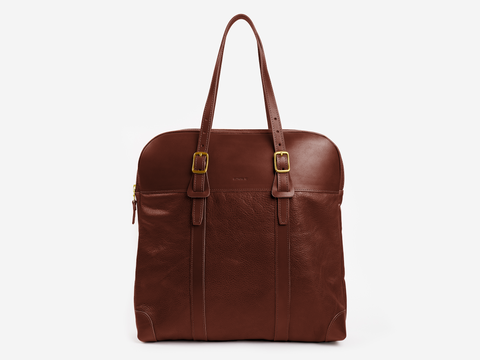 No. 635 Leather Tote Briefcase, Hickory