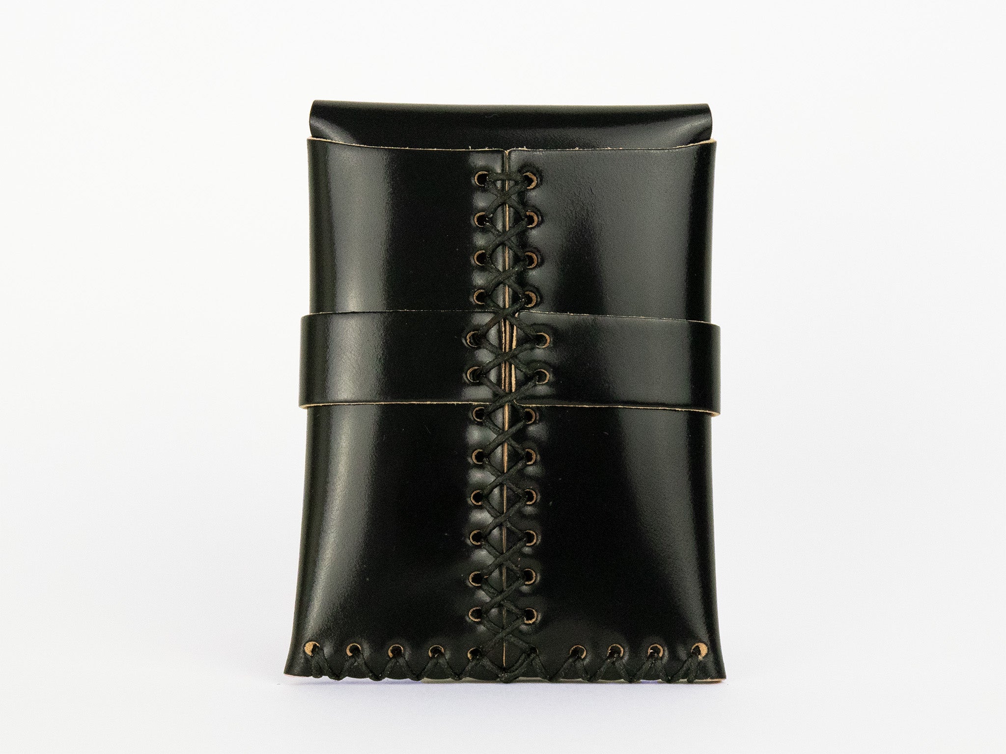 No. 155 Leather Card Case with Flap, Onyx Cordovan – Billykirk