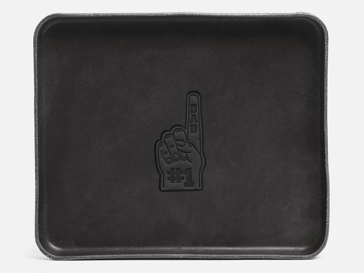 No. 471 Large Leather Valet Tray, Black