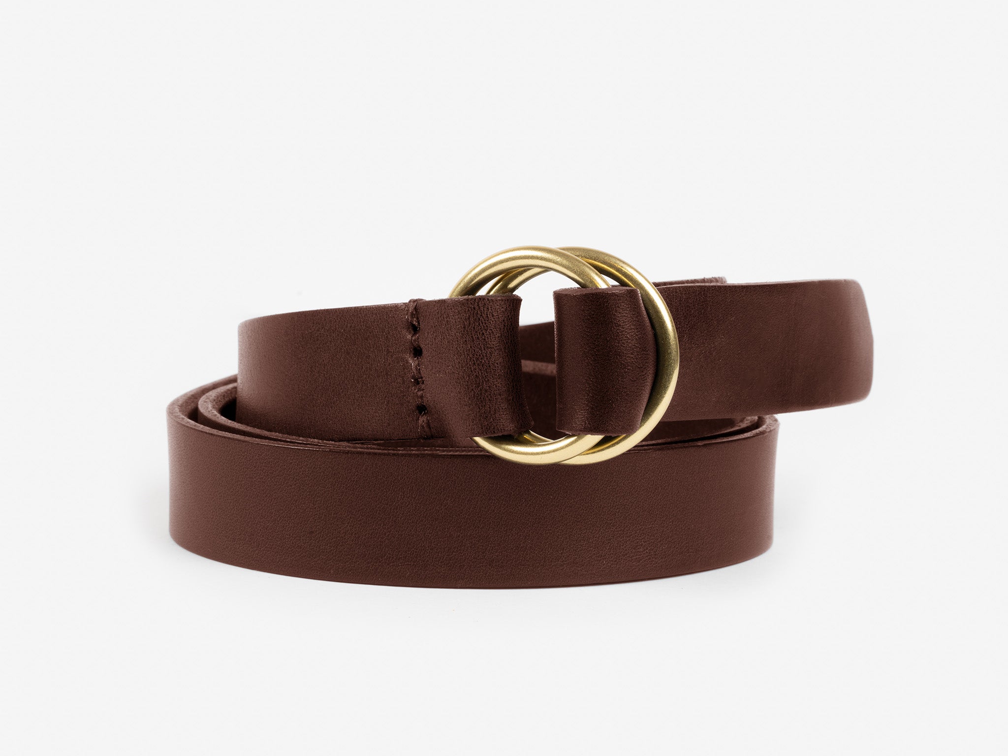 クラネ DOUBLE RING BELT No. 618, Double Ring Leather Belt in Black by Billykirk