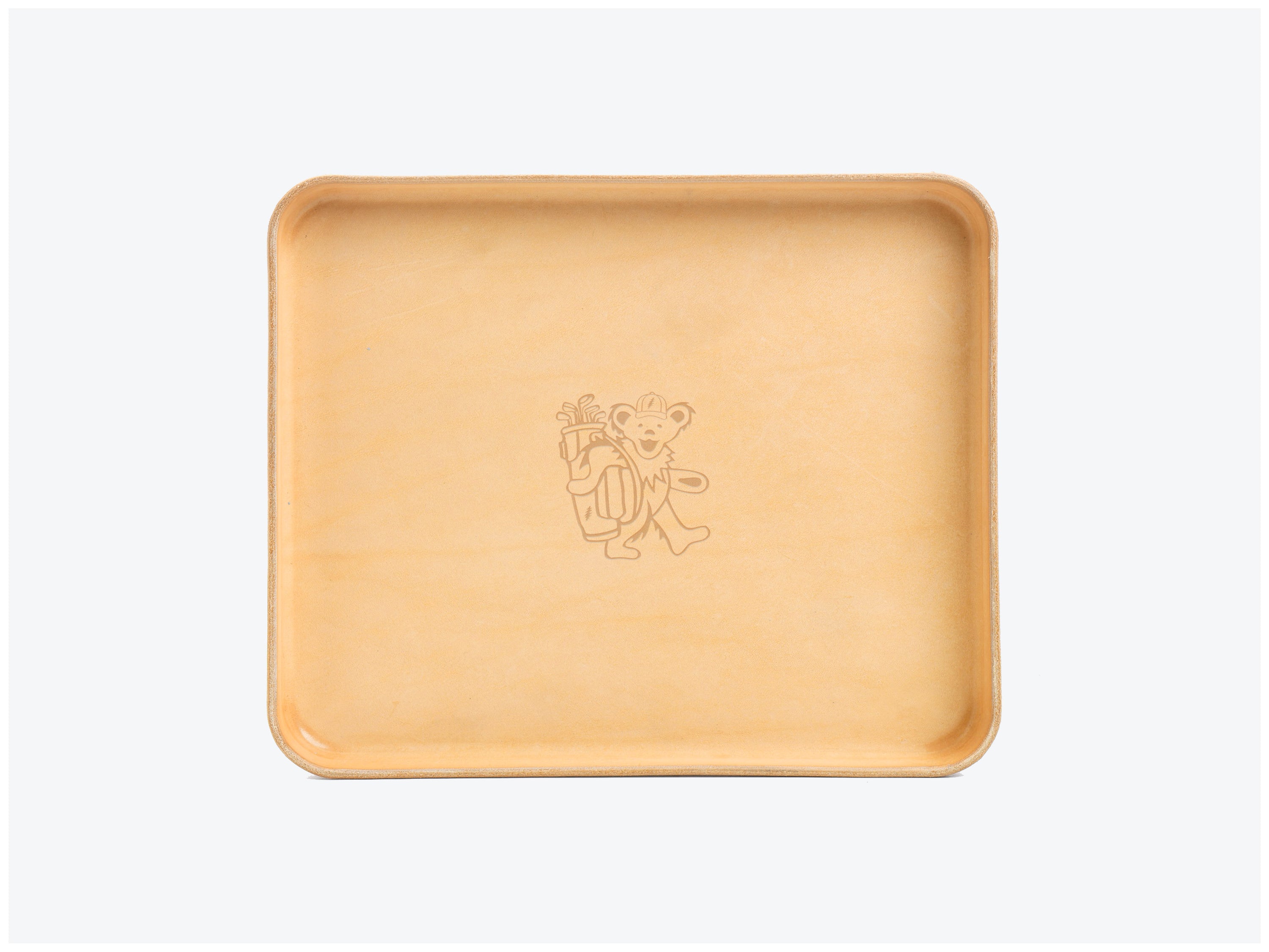 No. 471-GD Large Leather Valet Tray Club Bear, Natural