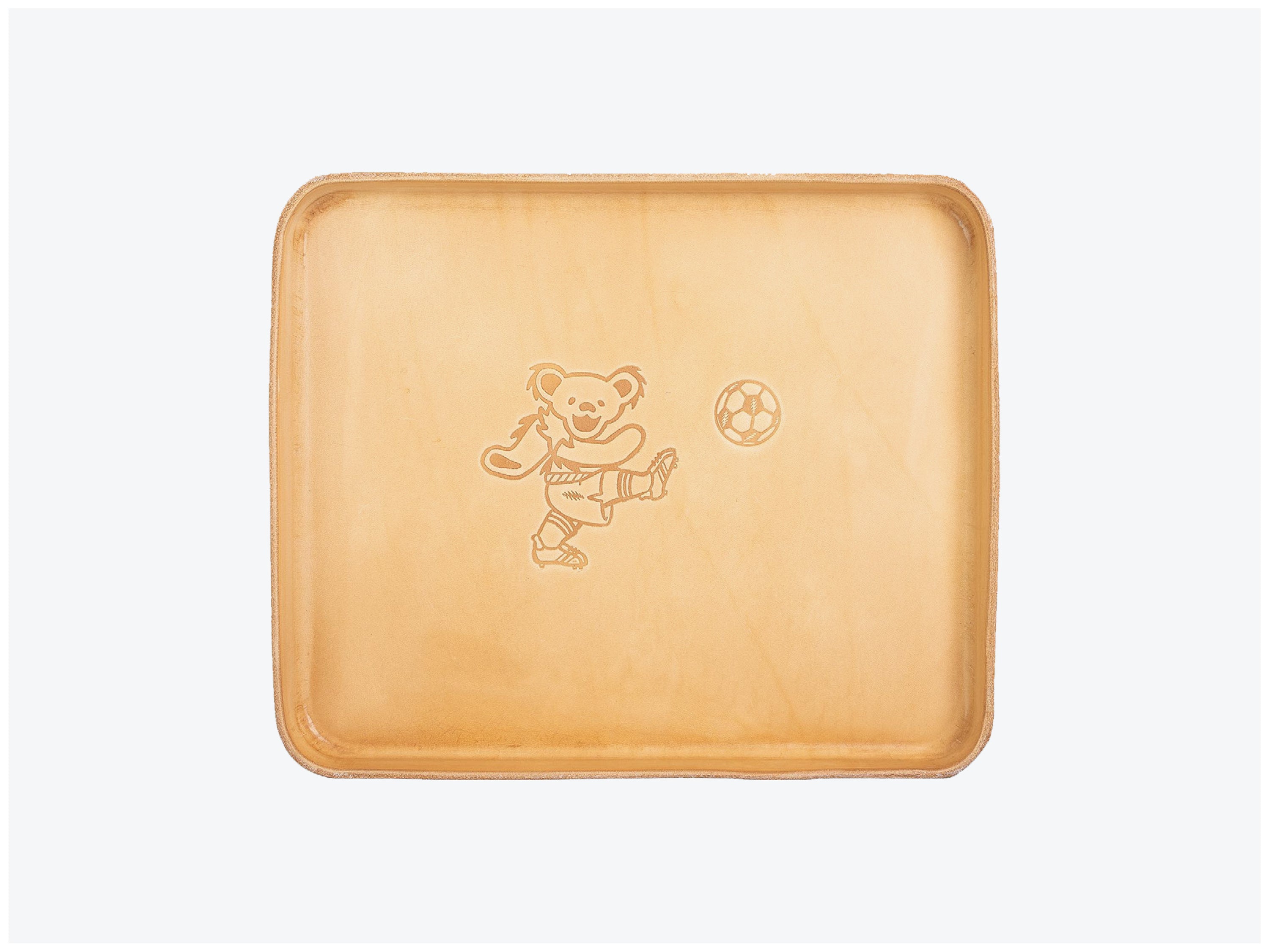 No. 471-GD Large Leather Valet Tray Soccer, Natural