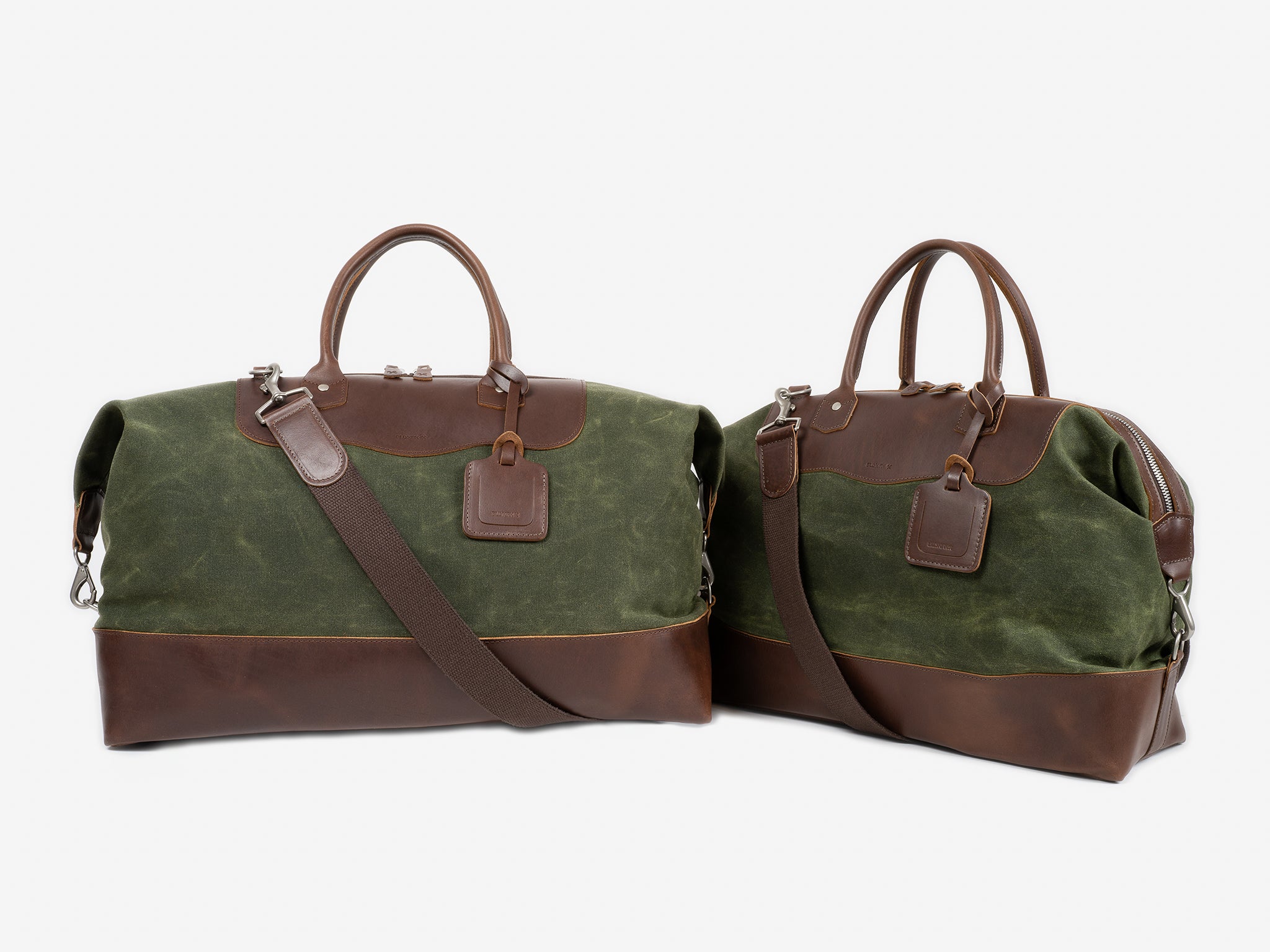 No. 642 Small Carryall, Olive Waxed Canvas with Brown Full Grain
