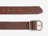 No. 288 Western Debossed Center Bar Belt, Hickory
