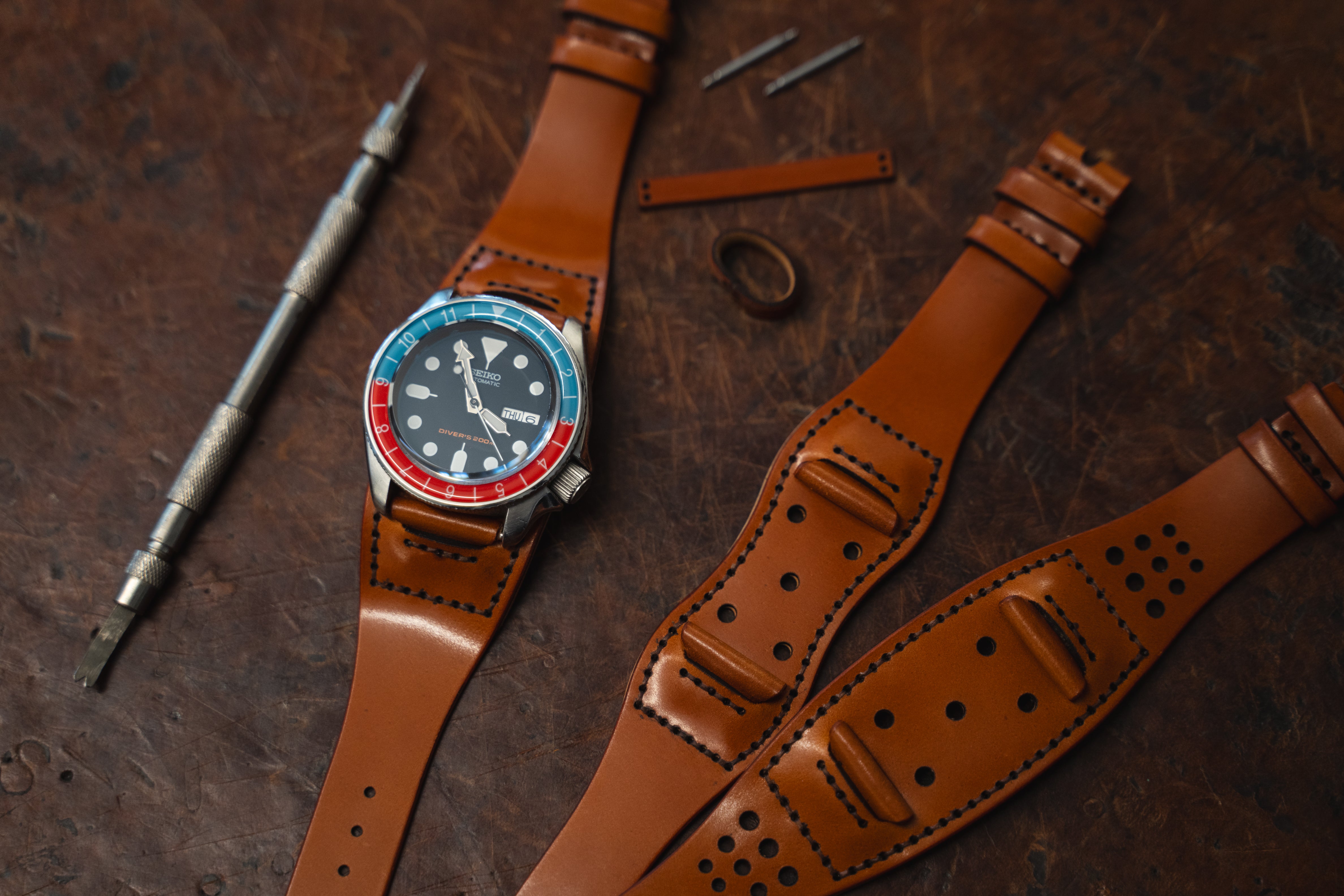 No. 630 Rally Watch Strap (w/ holes) Tan – Billykirk