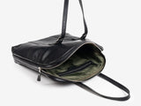 No. 635 Leather Tote Briefcase, Black