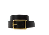 No. 640 Founders Buckle Belt, Ebony Waxed Flesh
