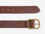 No. 288 Western Debossed Center Bar Belt, Hickory