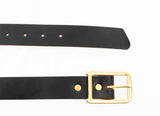 No. 640 Founders Buckle Belt, Ebony Waxed Flesh