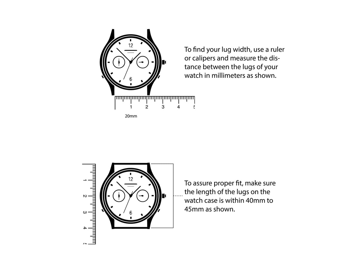 Watch And Ruler No. 630 Rally Watch Strap (w/ holes) Onyx – Billykirk