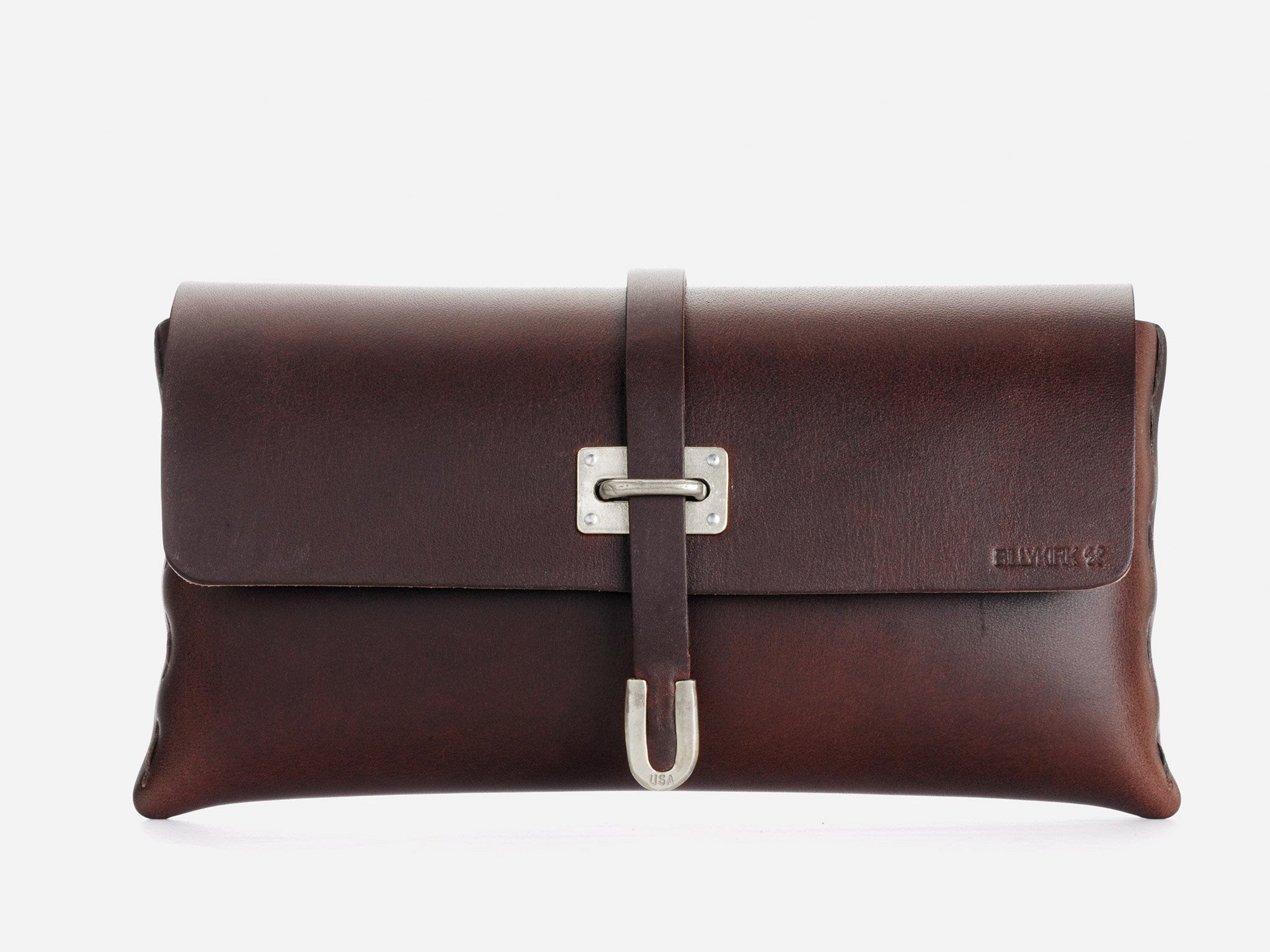 No. 125 Small Leather Clutch, Brown Full-Grain Vegetable Tanned