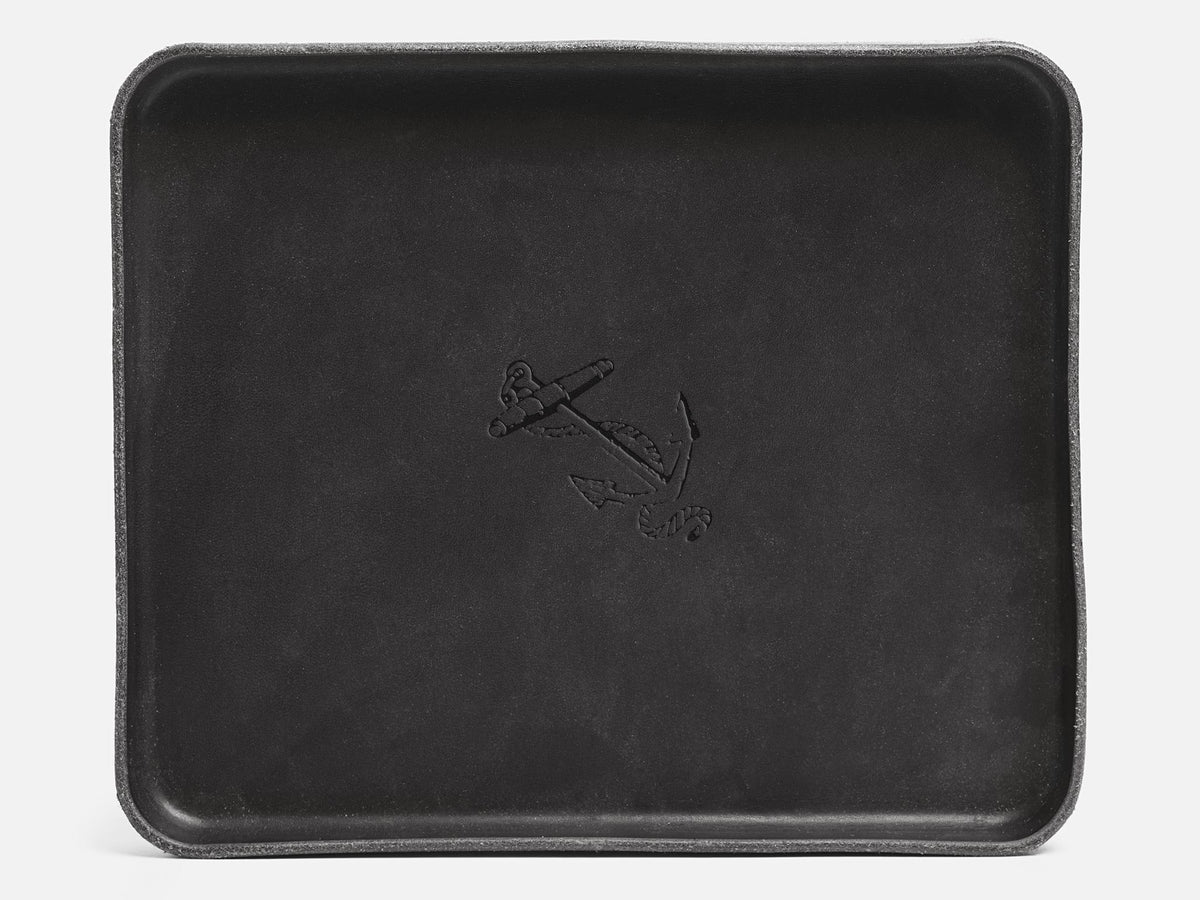 No. 471 Large Leather Valet Tray, Black