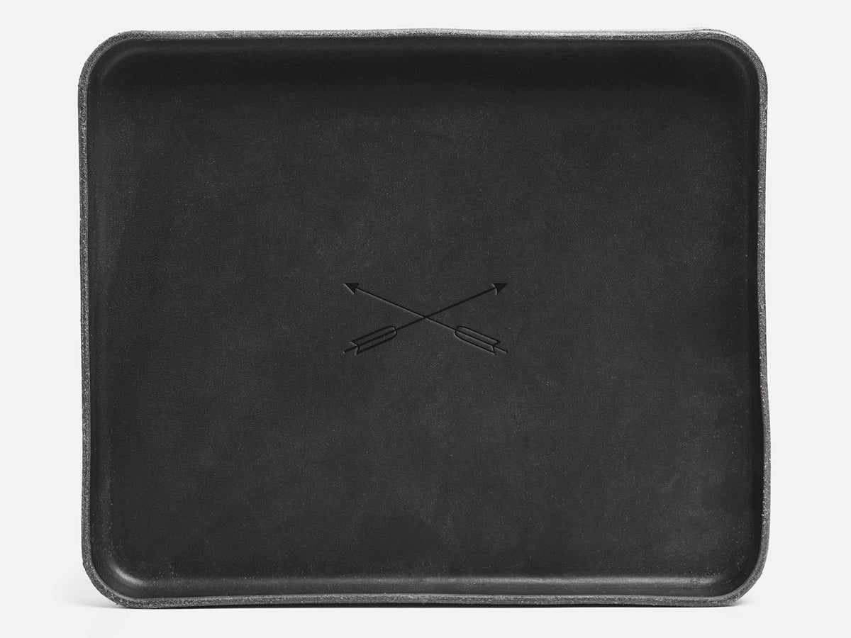 No. 471 Large Leather Valet Tray, Black