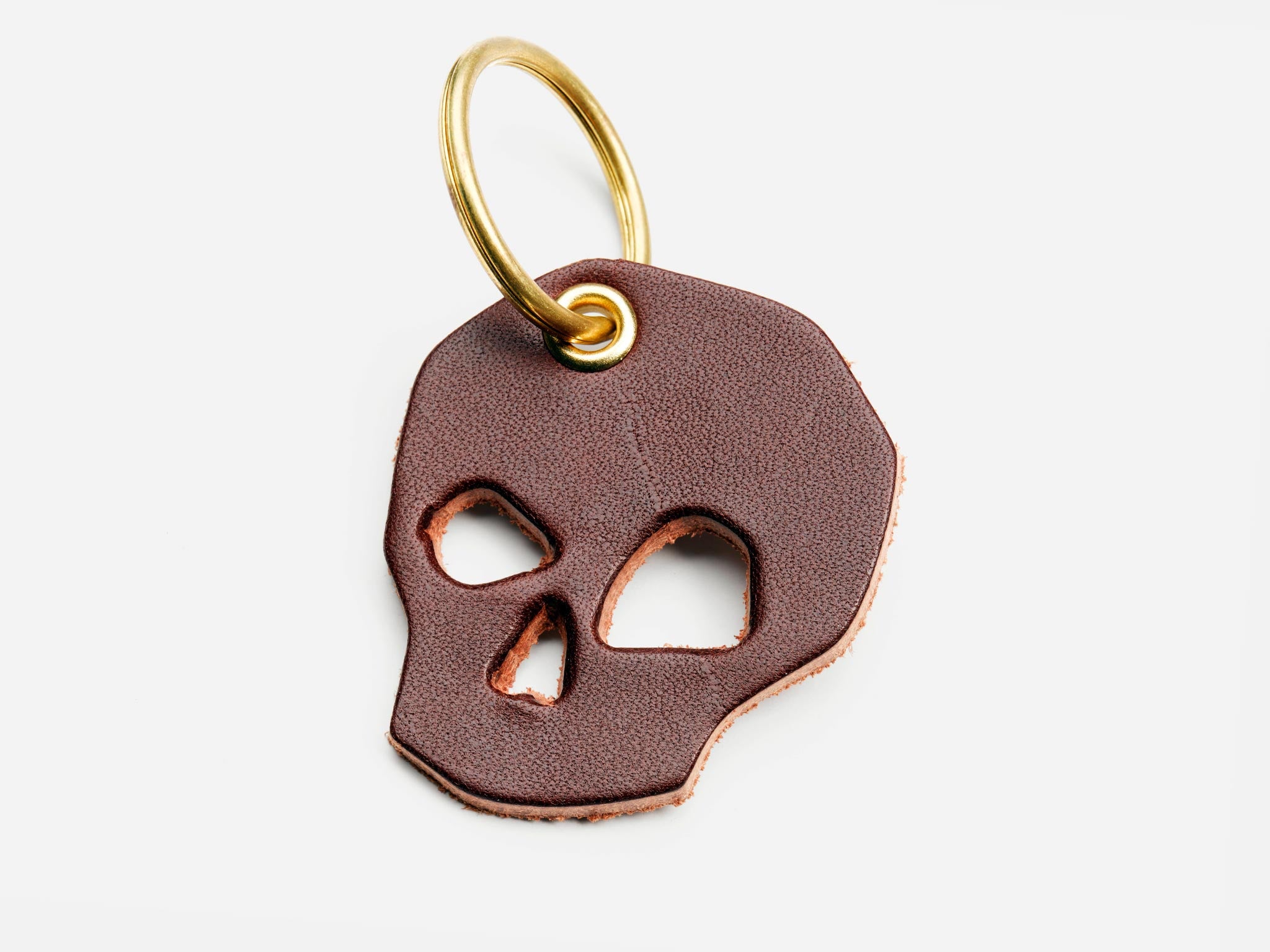 No. 519 Skull Keychain, Brown