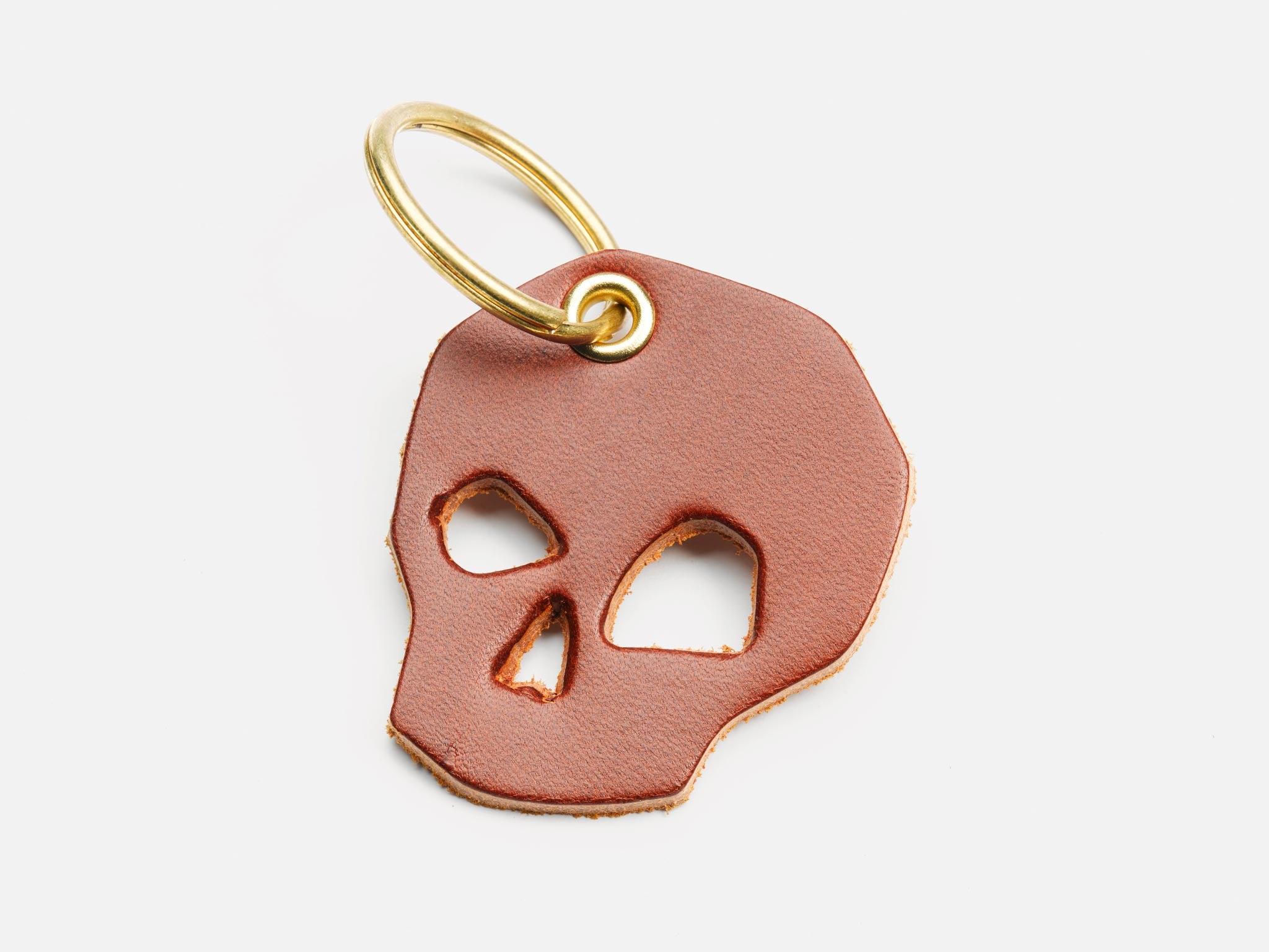 No. 519 Skull Keychain, Tan