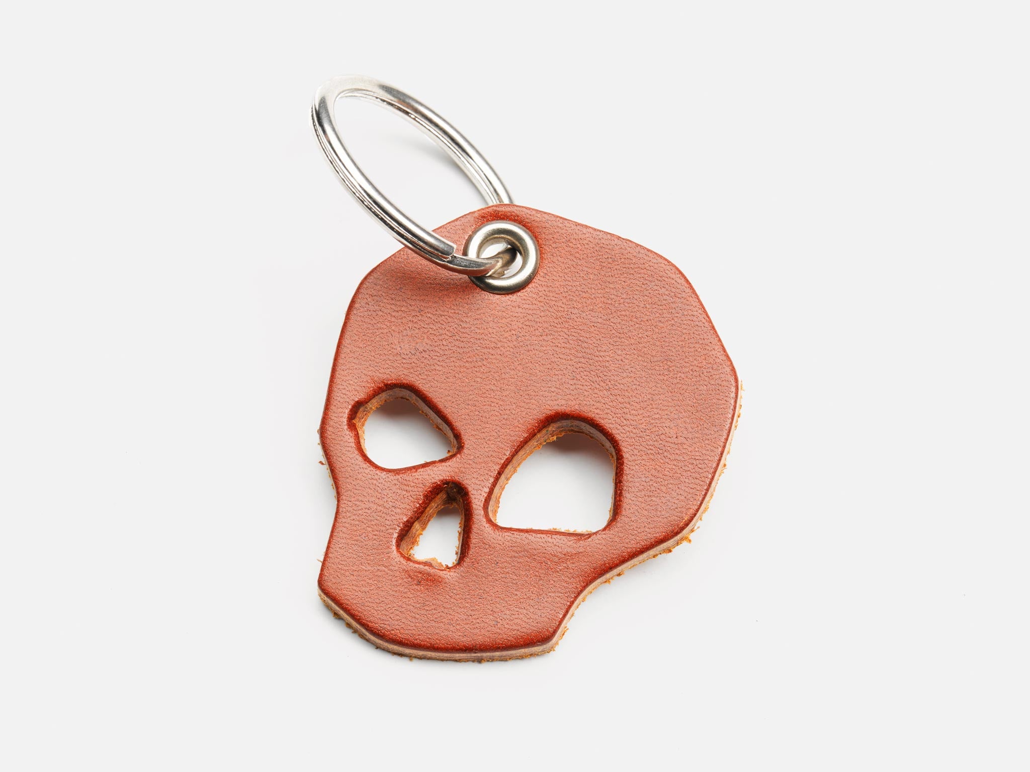 No. 519 Skull Keychain, Tan