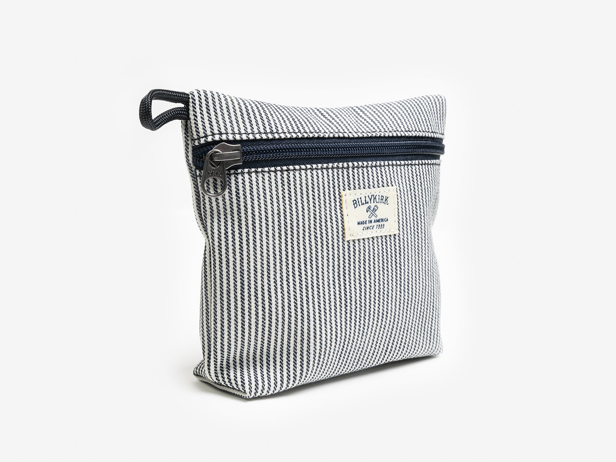 No. 302 Standard Issue Cable Pouch, Ivory & Navy Stripe