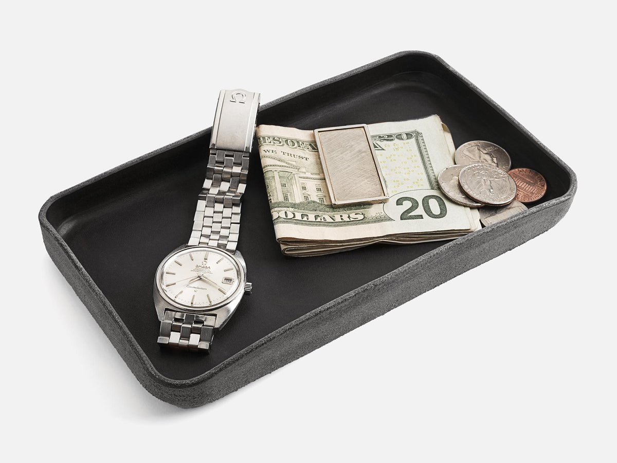 No. 309 Leather Valet Trays, Black